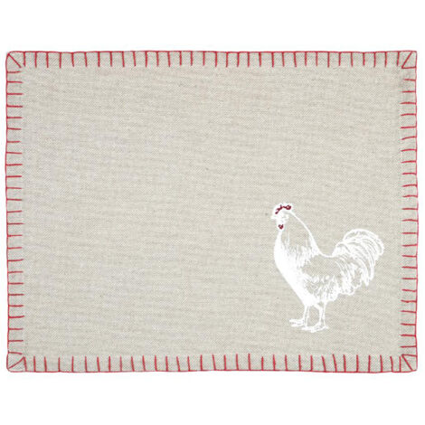 Set de table coq en coton Naturel 35x45 cm
