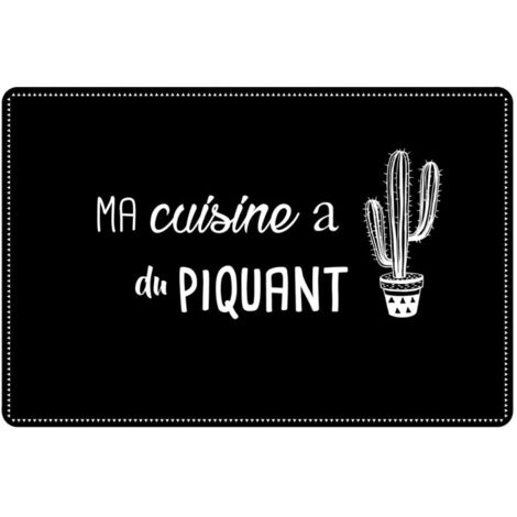 Set de Table "Cuisine Cactus" 28x43cm Noir