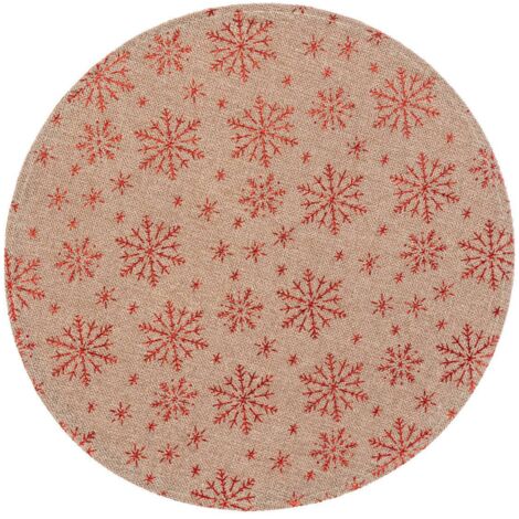 Set de table D.38cm effet jute flocon rouge - Feeric lights & christmas