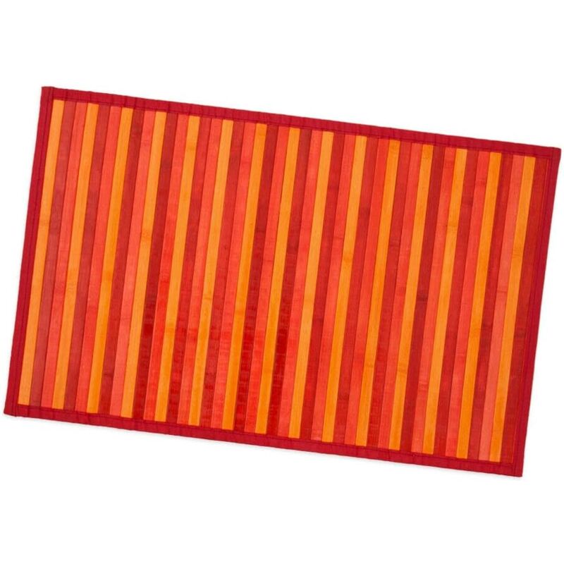 Emmevi Mv S.p.a. - Set de Table en Bambou 30x34 cm Américain Antitache Petit Déjeuner Bambou Bois Dégradé - Rouge