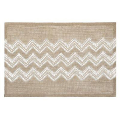 Set de Table en Jute "Chevron" 30x45cm Blanc