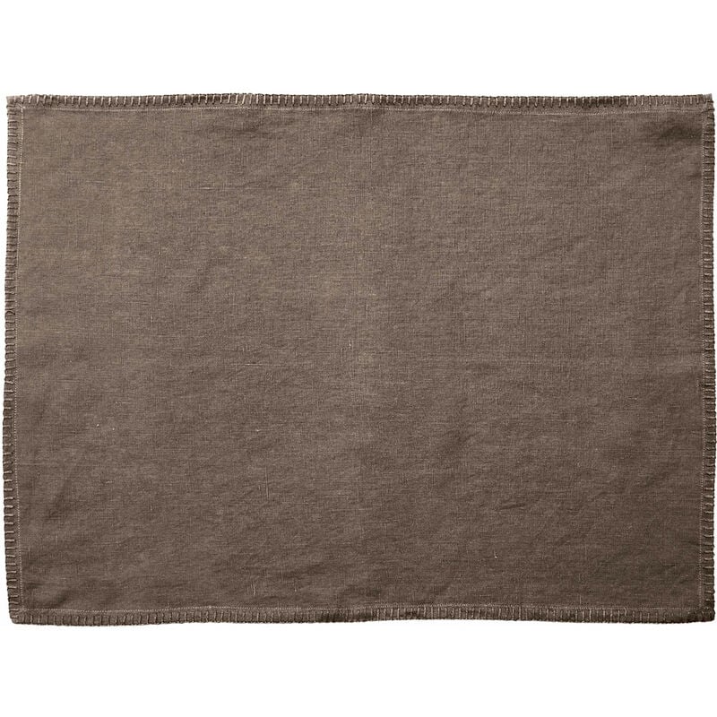 Vent Du Sud - Ensemble de 6 sets de table en lin lavé Romance - Tabac