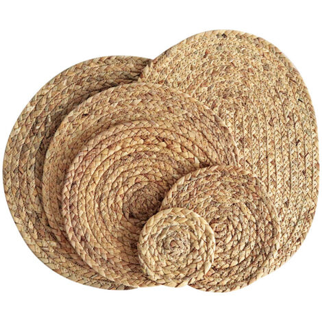 Set de table en paille tressée, 30 cm, 1 pièce, set de table isolant thermique, adapté aux cuisines domestiques, peut également être utilisé comme sous-verre.