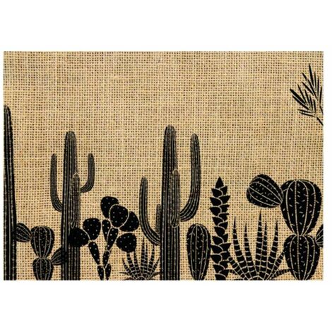 Set de table en toile de jute Cactus