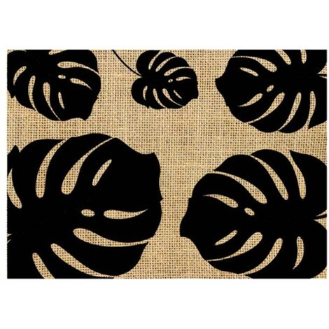 Set de table en toile de jute feuilles 1