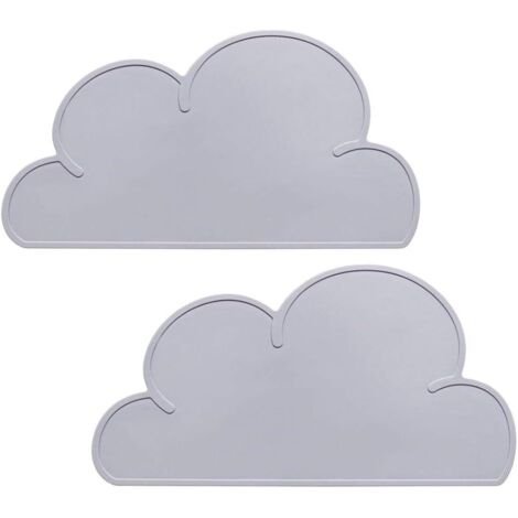 Set de table enfant 2 pièces en forme de nuage (gris)
