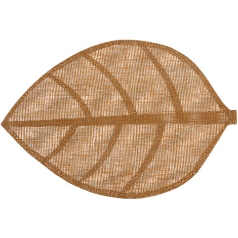 Set de table forme feuille Marron Clair 50x32 cm