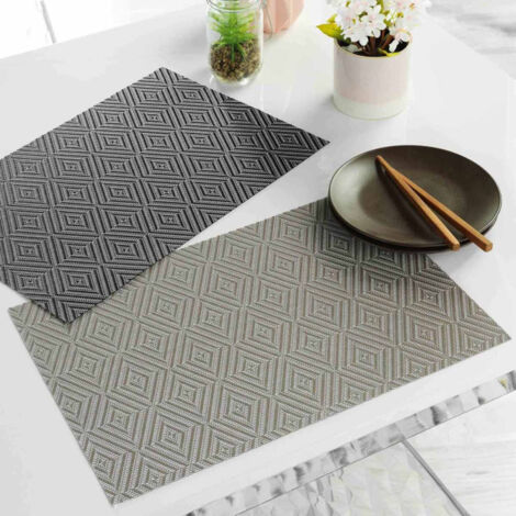 Set de Table "Hypnoz" 30x45cm Taupe & Blanc