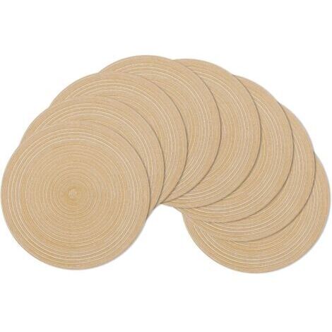 Set de Table, Lot de 6 , Kaki 38x38cmSet de Table Rond Tressé Lavable Napperons Résistantes à la Chaleur pour Table de Salle à Manger