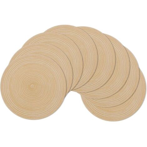 Set de Table, Lot de 6 , Kaki 38x38cmSet de Table Rond Tressé Lavable Napperons Résistantes à la Chaleur pour Table de Salle à Manger