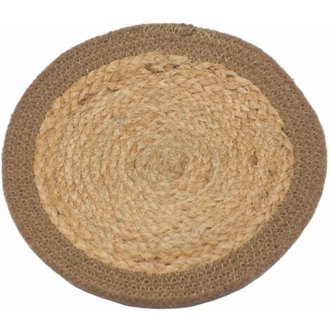 Set de Table Naturel - Jute & Coton 30cm - Bordure Naturelle- Vendu par 1