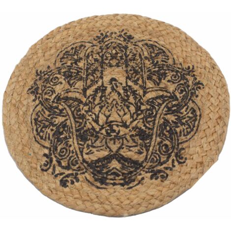 Set de Table Naturel - Jute - Impression Hamsa- Vendu par 1