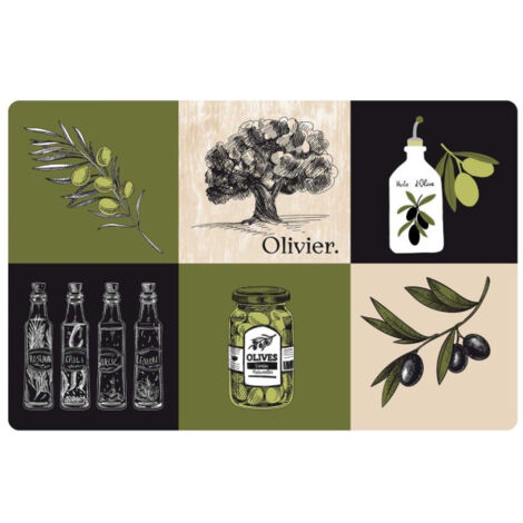 Set de Table "Olive" 28x44cm Vert & Noir