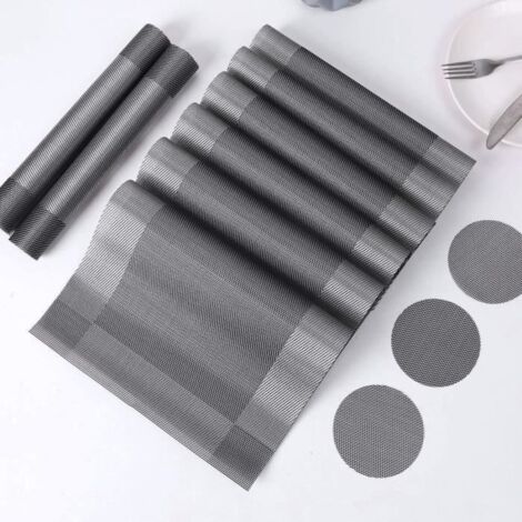 Set de Table PVC Antidérapant Lavable Résiste à la Chaleur Rectangulaire Sets de Table,45 x 30 CM Lot de 6