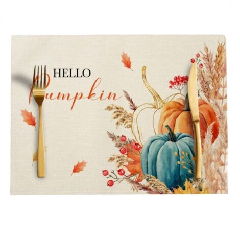 Set de table rectangulaire Hello Pumpkin, motif automne, 30 x 45 cm, MP49