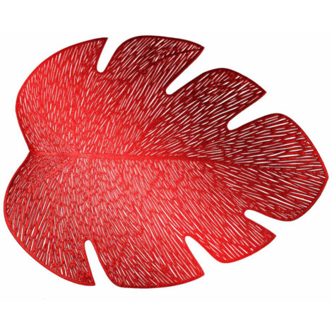 Set de Table Rond Ajouré "Flamboyant" 36x46cm Rouge