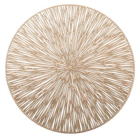 Set de table rond avec motif de trous decoratifs - or
