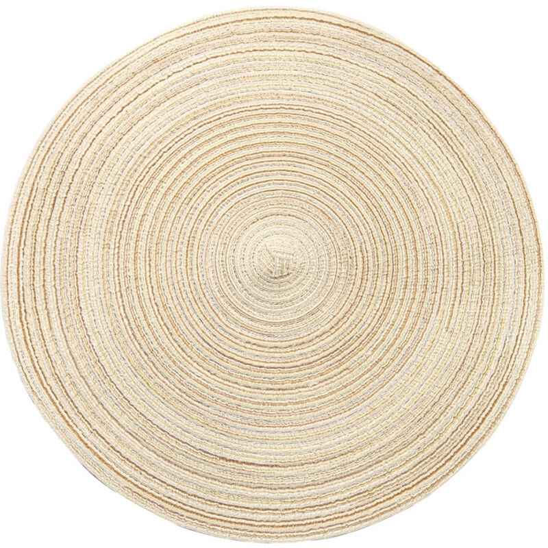 Set de table rond beige 3838cm 1 pièce set de table pailleté adapté pour Noël fête de famille mariage décoration de table de vacances