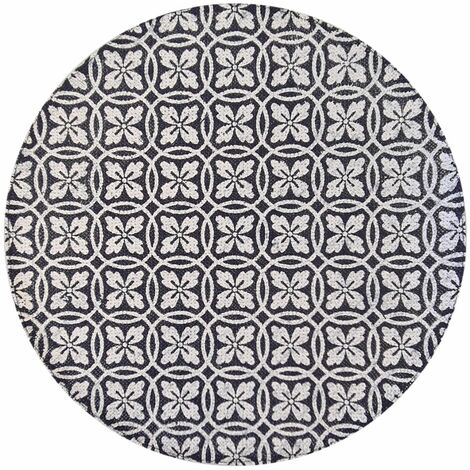 Set de table rond Carreau de ciment Bleu et Blanc