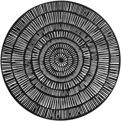 Set de Table Rond Déco "Rayon" 38cm Noir
