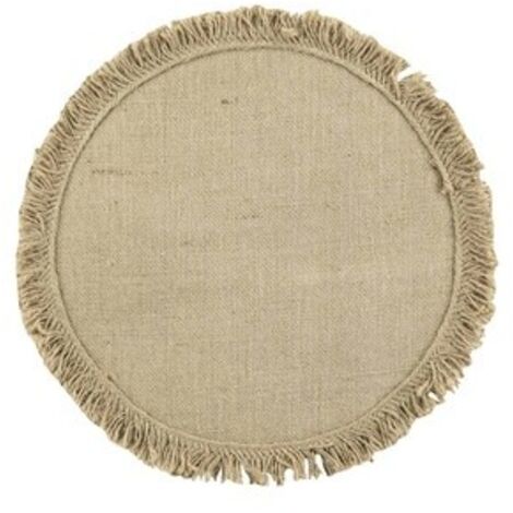 Set de table rond en jute à franges Naturel Ø 38 cm