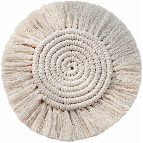 Set de Table Rond en Jute napperons Table tressé,à la Chaleur Antidérapant,pour La Maison Et La Cuisine Accessoires De Salle À Manger，20cm，