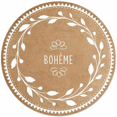 Set de table rond en toile de jute Bohème