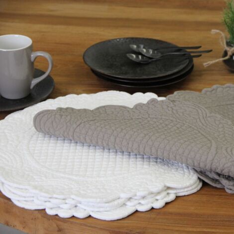Set de table rond lavable Blanc 40 cm