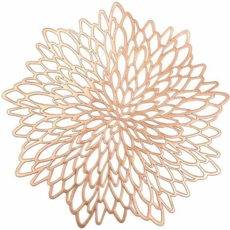 Set de table rond MICH - 6 pièces - Rose doré - Antidérapant - 38x38 cm - PVC résistant à la chaleur