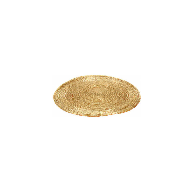 wadiga - set de table rond perles dorées - 30cm - doré
