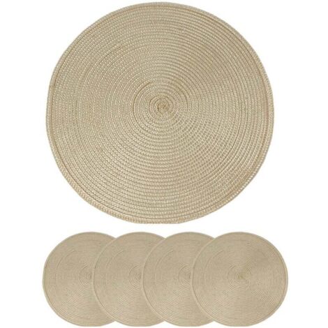 Set de table rond - Sets de table - Set de table rond - Set de table beige - Set de table beige - Set de table - PP tissé
