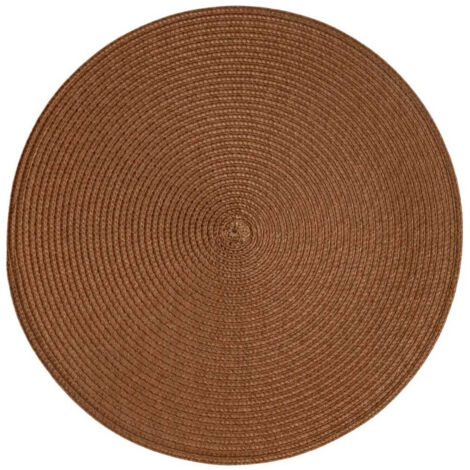 Set de Table Rond "Tressé" 38cm Camel Foncé