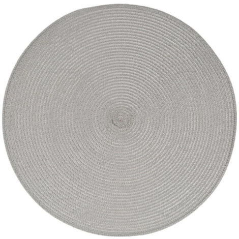 Set de Table Rond "Tressé" 38cm Gris Clair