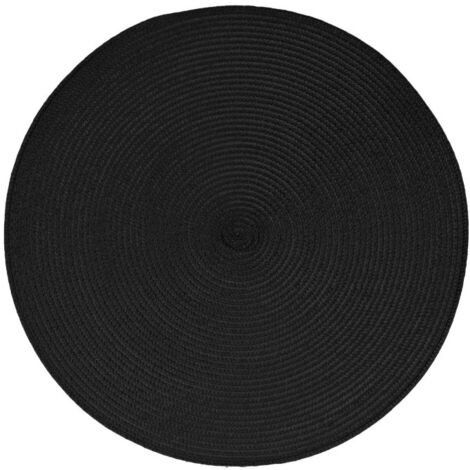 Set de Table Rond "Tressé" 38cm Noir