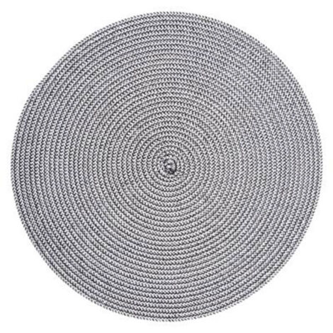 Set de Table Rond "Tressé" 38cm Noir & Blanc