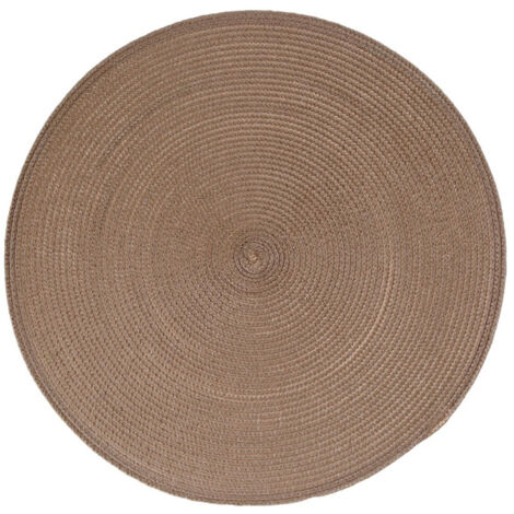Set de Table Rond "Tressé" 38cm Taupe