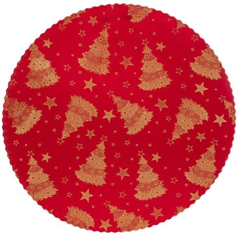 Set de table rond velours rouge - Atmosphera créateur d'intérieur