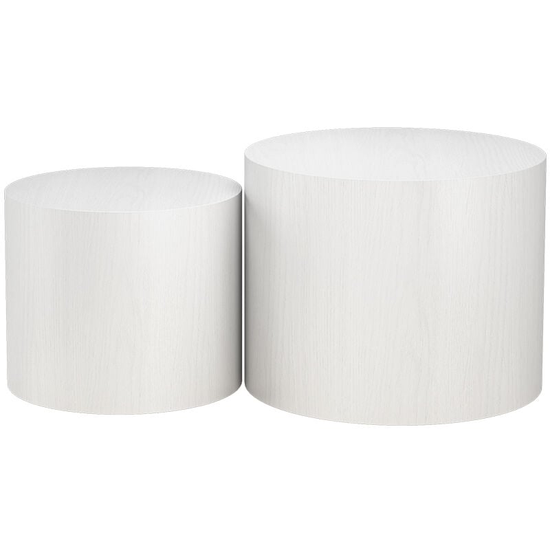 Set de tables basses Giva, Blanc, 48 x 48 cm, Vicco