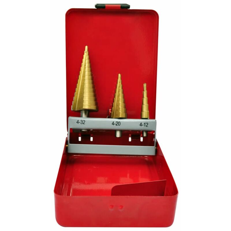 

Set De Taladro De Paso Hss Broca Escalonada 3-Piezas Conica