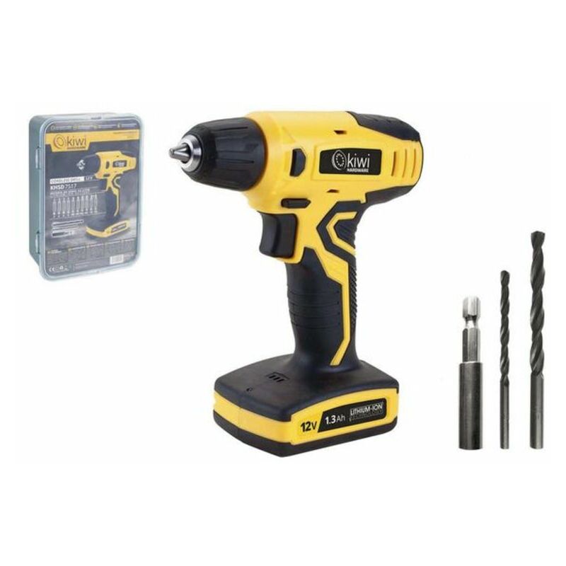 

Set de taladro y accesorios Kiwi KHSD 7517 Inalámbrico (750 rpm) (1.3 Ah)