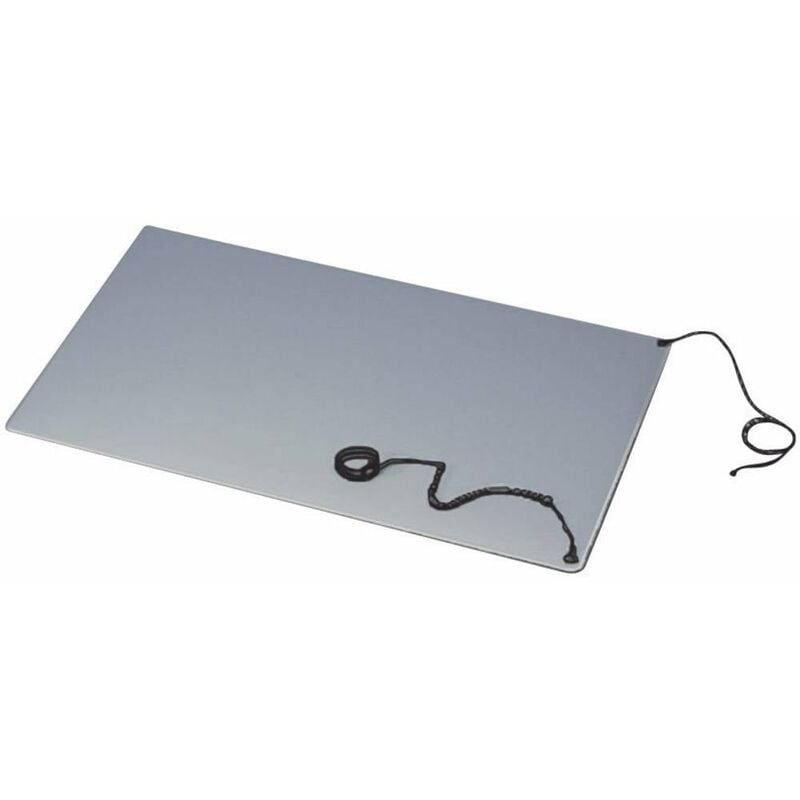 BJZ - C-184 102P 10,3 Ensemble avec tapis antistatique (esd) gris (l x l) 900 mm x 600 mm dragonne incluse, fiche de mise