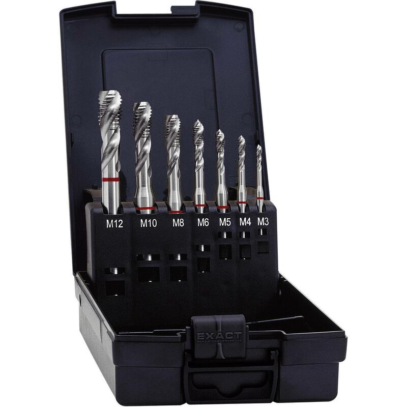 EXACT Set de tarauds pour machine  43694 7 pi&egrave;ces m&eacute;trique coupe &agrave; droite HSS-E forme C 1 set