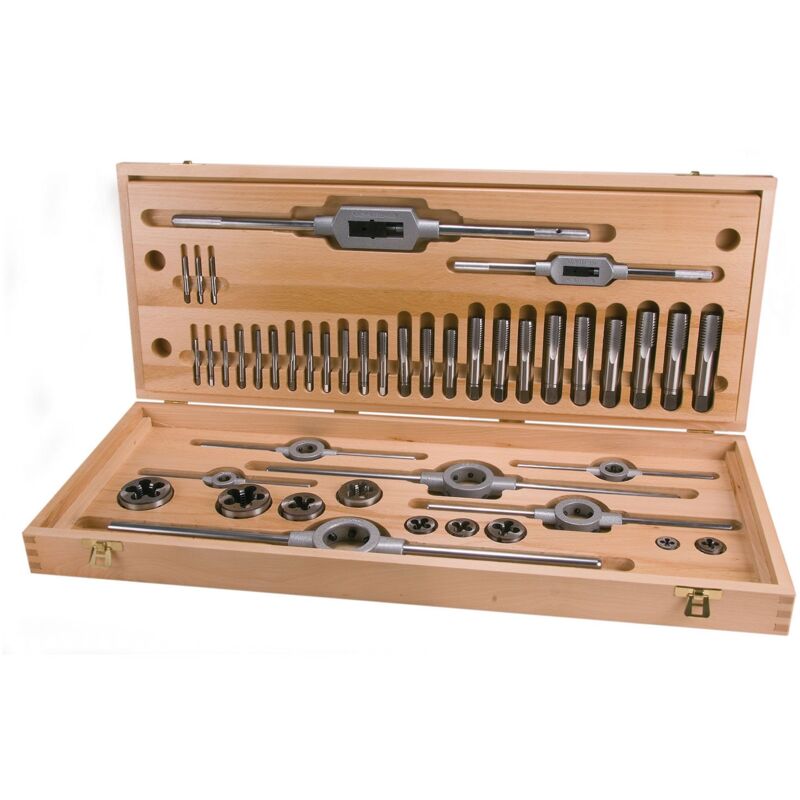 Ruko - Jeu de 44 outils de taraudage hss unc dans un coffret en bois - 245072