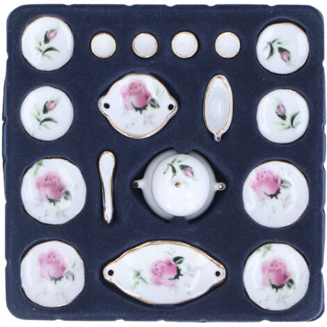 Set de Tasses à Thé en Porcelaine Miniature 1:12 pour Maison de Poupée, Accessoire de Cuisine Décoratif et Détaillé