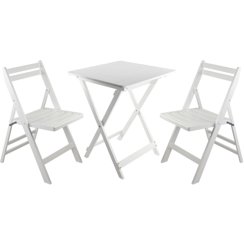 Ensemble terrasse pliante Table carrée pliante et 2 chaises en bois de bambou Biano 7house