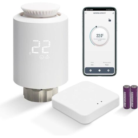 Set de thermostats électroniques intelligents pour radiateurs avec passerelle Zigbee WiFi Starter Kit Thermostats de Chauffage à vanne programmable Alexa Google Assistant,Smart Life,Tuya