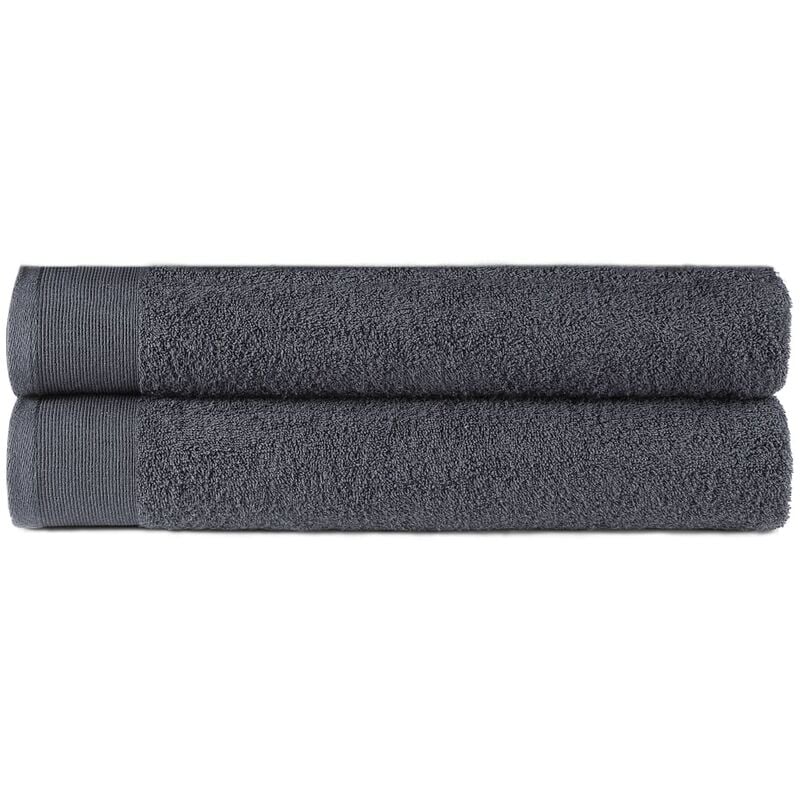 

Set de toalla de ducha 2 uds algodon 450 gsm 70x140cm antracita