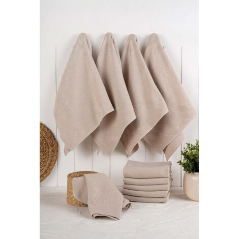 Set de torchons de cuisine 10 pieces eloise - beige 88649254 88649254 88649254 88649254