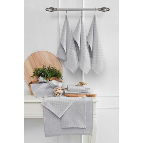 Set de torchons de cuisine 10 pieces lola - gris 88646497 88646497 88646497 88646497
