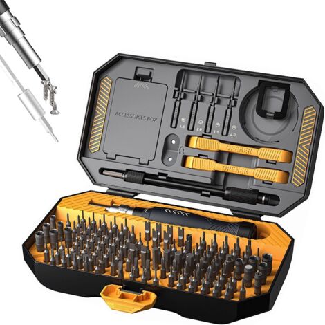 Set de Tournevis de Précision 145 en 1 : Kit Professionnel de Réparation pour Téléphone Mobile et Ordinateur, avec Embouts Magnétiques Petits de Type Torx, Étoilé, Pentalobé et Hexagonal, Adapté pour 